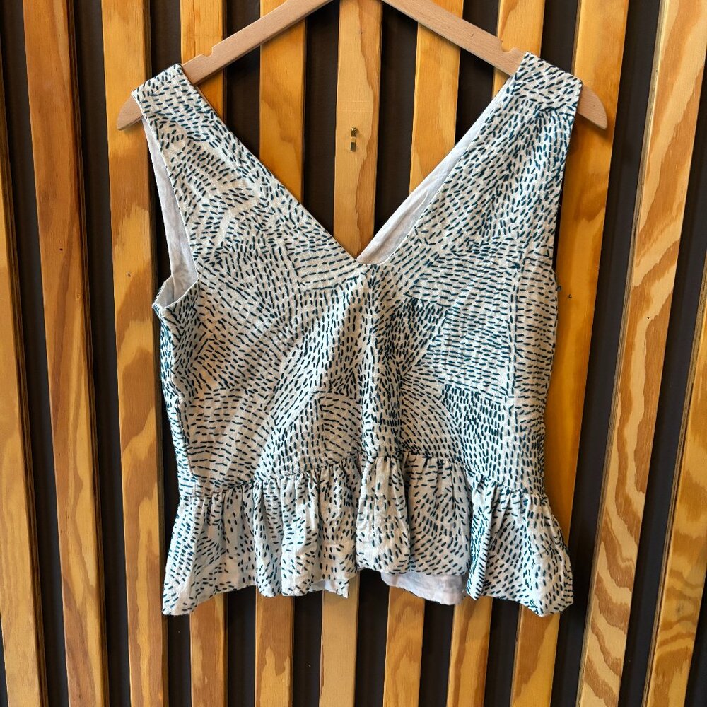 Mirth Zanzibar top Teal Hand Embroidered